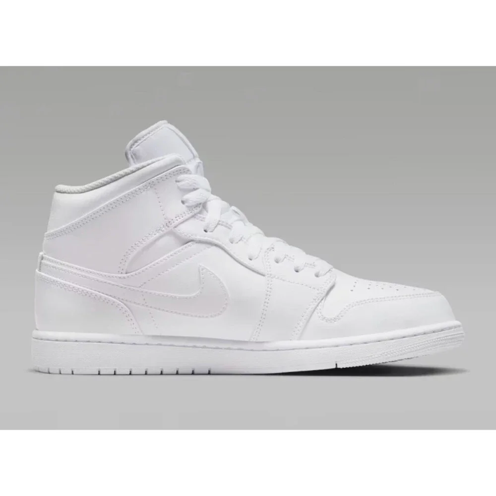 Size 10 - Air Jordan 1 Mid Triple White 554724-136 - Picture 4 of 6
